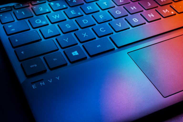 close up of laptop keyboard